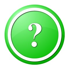 Image showing green question mark round button