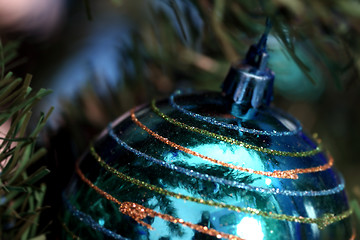 Image showing Christmas ornaments on tree.