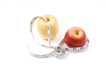 Image showing Apple and measuring tape.