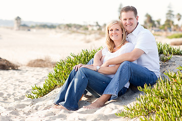 Image showing Attractive Caucasian Couple Relaxing at the Beach