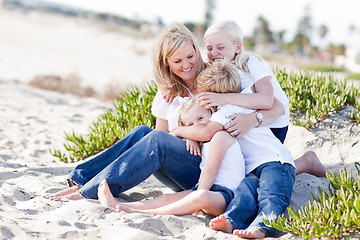 Image showing Attractive Mom Having Fun with Her Cute Children