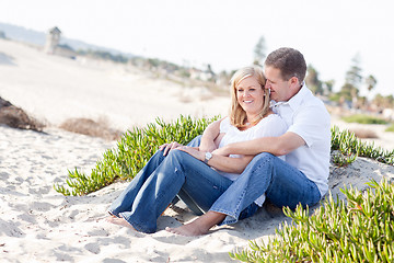 Image showing Attractive Caucasian Couple Relaxing at the Beach