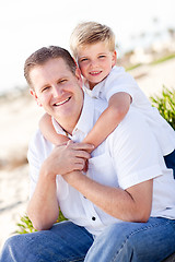 Image showing Cute Son with His Handsome Dad Portrait