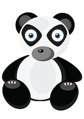 Image showing Little cute panda on white background