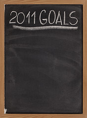 Image showing 2011 goals title on blackboard