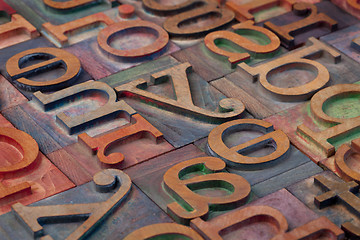 Image showing wooden alphabet abstract