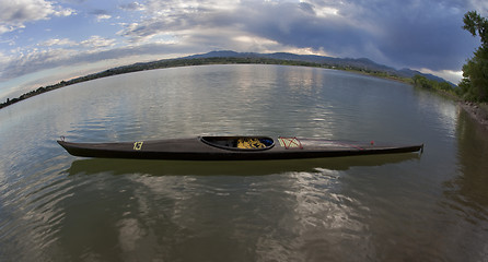 Image showing racing kayak on lake