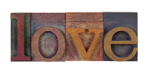 Image showing love in vintage type blocks