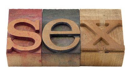 Image showing sex - word in letterpress type