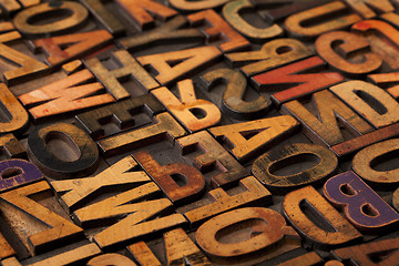 Image showing alphabet abstract in vintage printing blocks