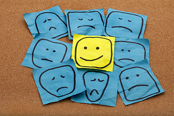 Image showing positive attitude concept on cork board