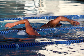 Image showing Two Swimmers in a swimming pool