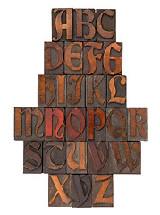 Image showing English alphabet abstract - antique type