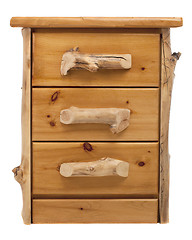 Image showing rustic pine chest with drawers