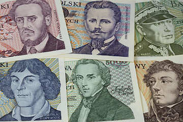 Image showing historical portraits on Polish banknotes