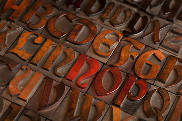 Image showing antique letterpress printing blocks