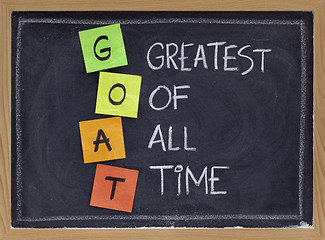 Image showing greatest of all time - GOAT acronym