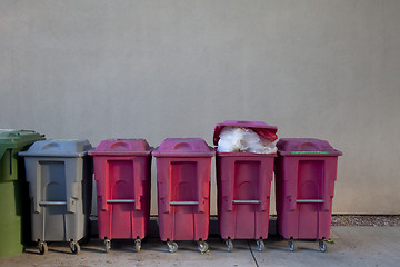 Image showing garbage recycling bins