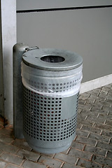 Image showing Metal trash can