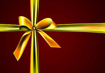 Image showing gift with golden ribbon