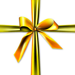 Image showing beautiful and golden gift ribbon