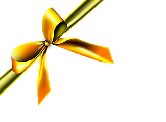 Image showing golden ribbon with knot