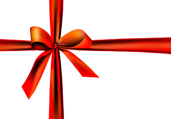 Image showing red gift ribbon with knot