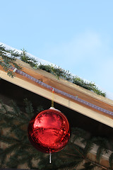 Image showing House decorated with Christmas decorations