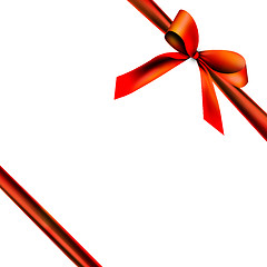 Image showing gift packaging with red ribbon