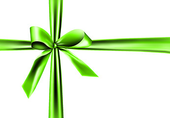 Image showing green ribbon on white background