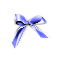 Image showing blue ribbon with knot