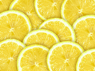 Image showing Abstract background with citrus-fruit of lemon slices