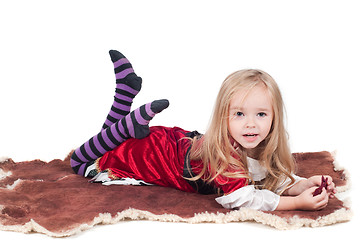 Image showing Baby girl dressed up for Christams