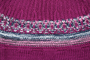 Image showing Background from knitted violet fabrics