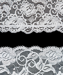 Image showing Decorative lace with pattern on black background