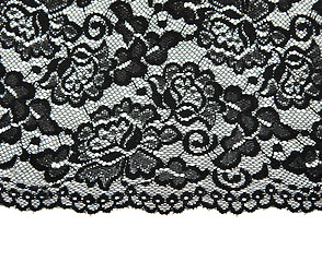 Image showing Black lace with pattern with form flower