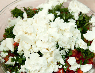 Image showing Fresh salad with cheese