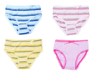 Image showing Collage blue striped male undershorts. 