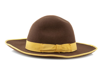 Image showing Scarecrow brown felt hat with with yellow loop