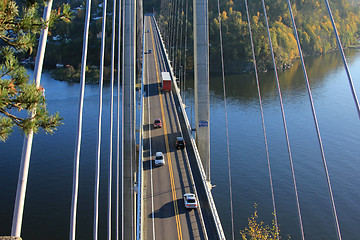 Image showing Traffic on a bridge in south Norway.