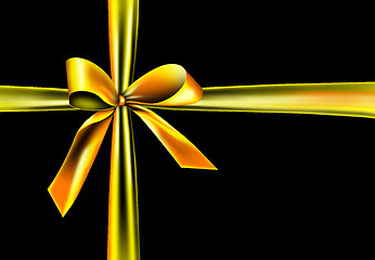 Image showing Golden ribbon on a black background