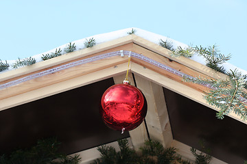 Image showing Christmas decorations on the roof