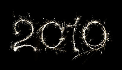 Image showing New Year 2010 with sparkler effect