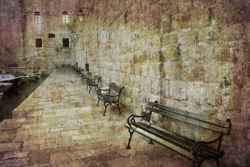 Image showing Empty benches Dubrovnik