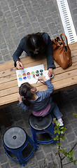 Image showing Mother and daughter painting