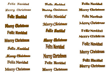 Image showing Merry Christmas 3D twelve typefaces