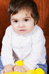 Image showing Cute baby girl with toy