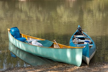 Image showing Canoes