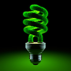 Image showing Green energy-saving lamp