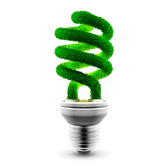 Image showing Green energy-saving lamp